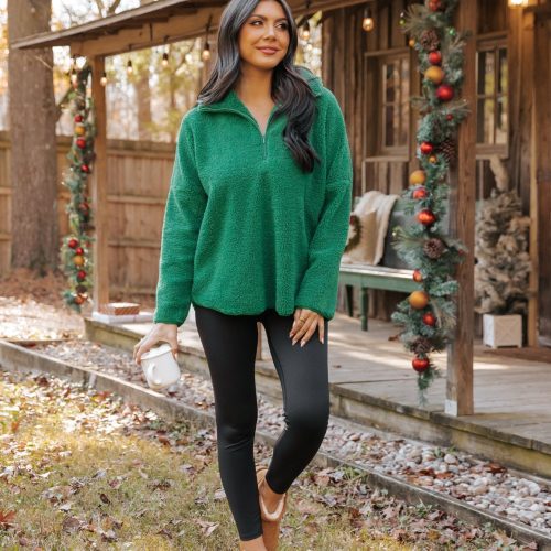 green sherpa zip up jacket 104553