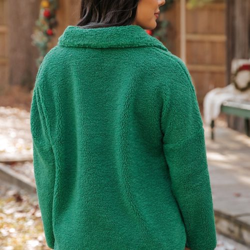 green sherpa zip up jacket 882383