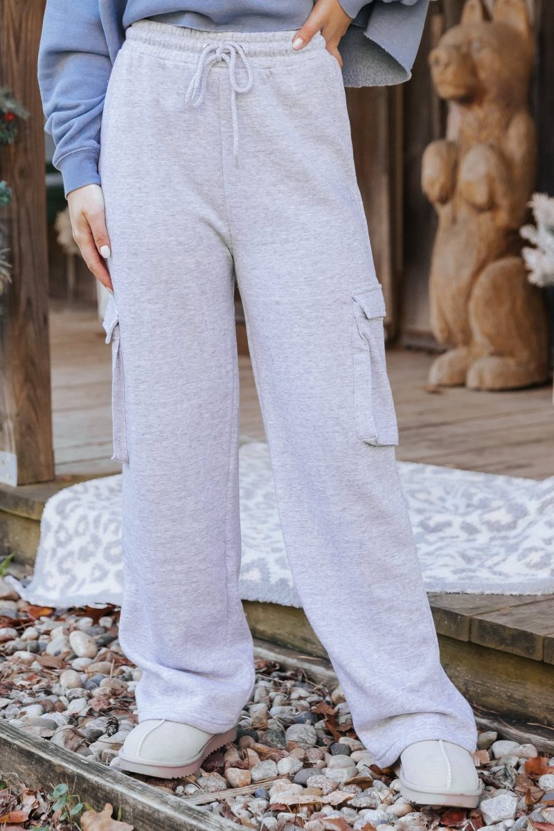 grey fleece cargo pants 725749