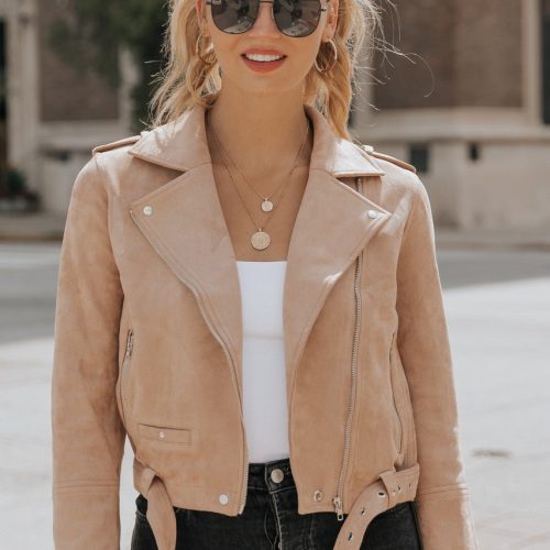 hallie vegan suede moto jacket final sale 483912