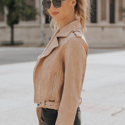 hallie vegan suede moto jacket final sale 695738