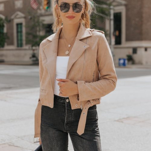 hallie vegan suede moto jacket final sale 867118