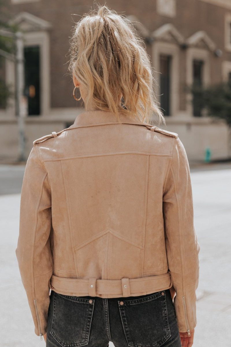 hallie vegan suede moto jacket final sale 873591