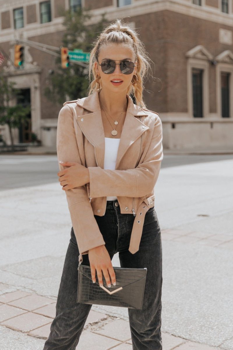 hallie vegan suede moto jacket final sale 904393