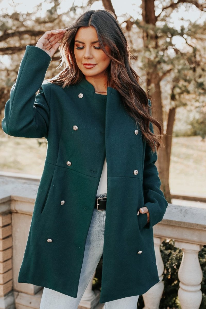 hunter green double breasted peacoat 744809