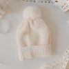 Ivory Faux Fur Teddy Pom Beanie - Magnolia Boutique