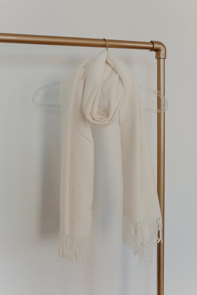 ivory fringe oblong scarf 520127