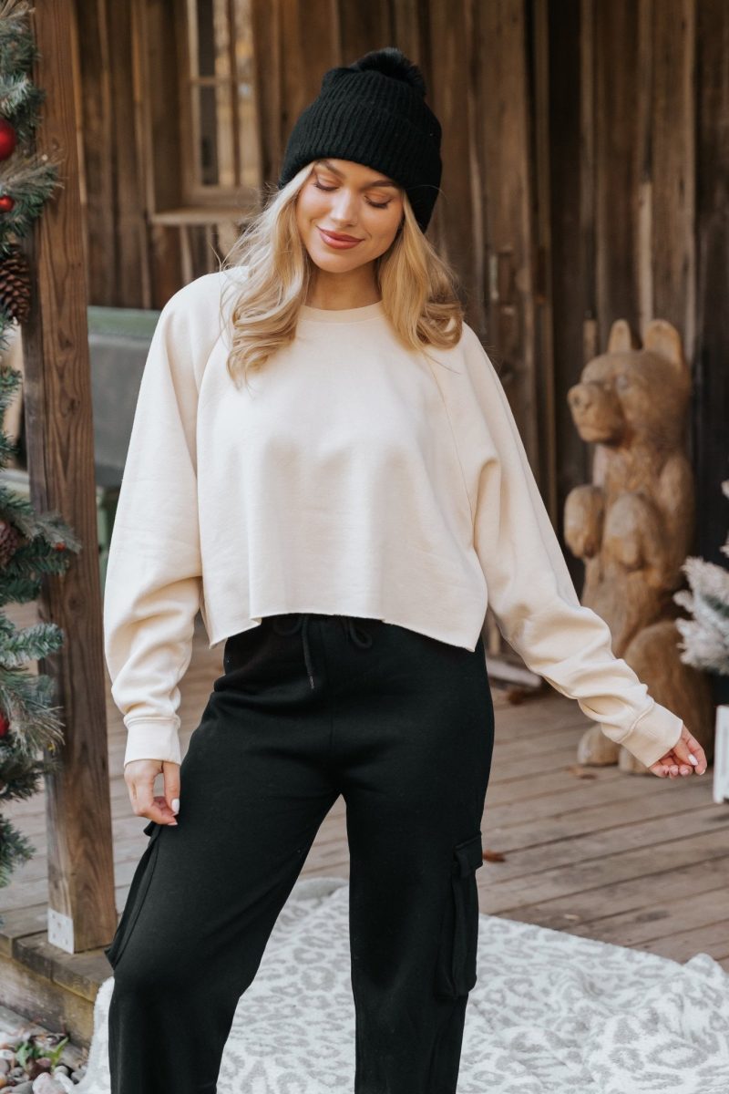 jenna cream crew neck sweatshirt 374720