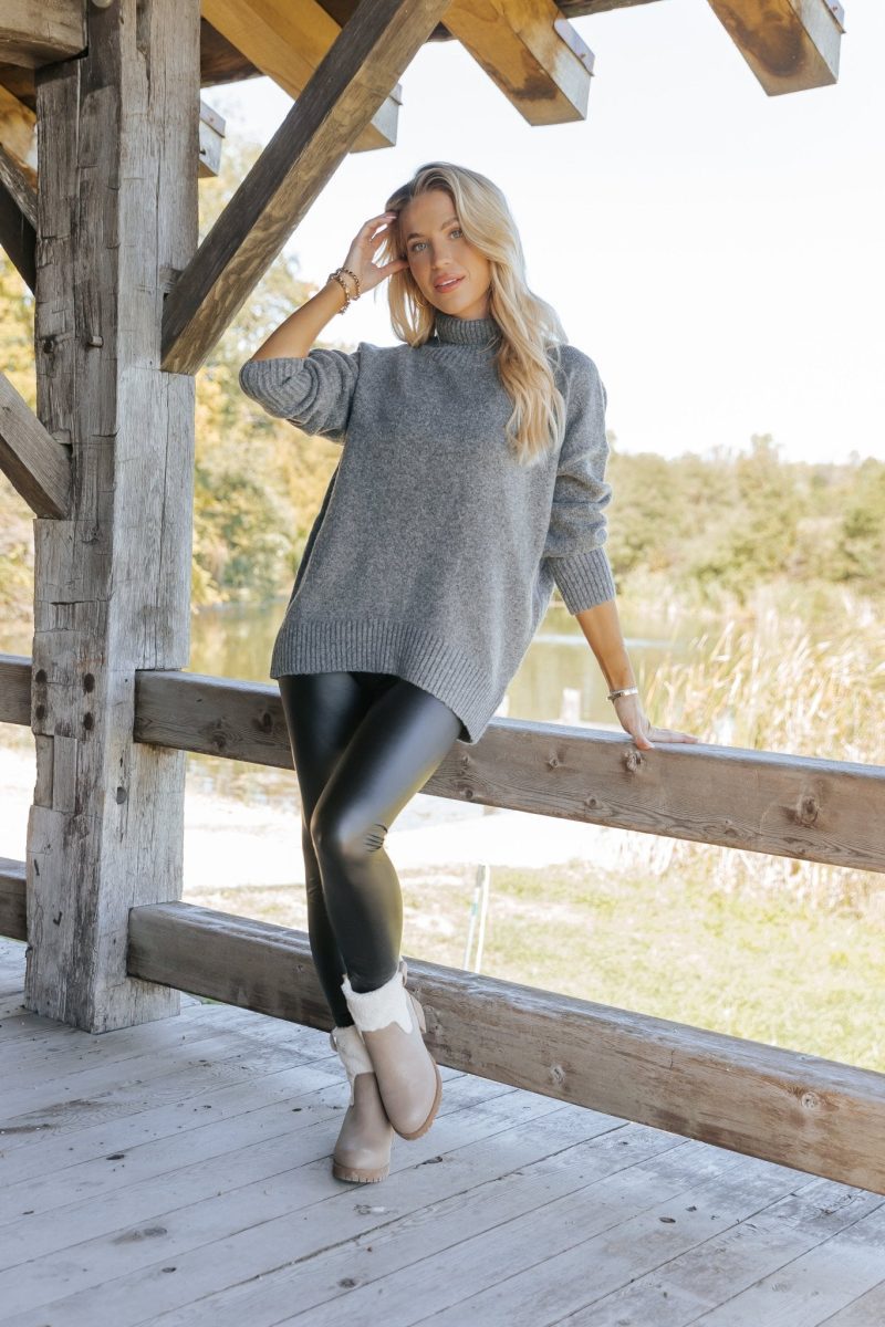 joanna brushed turtleneck sweater charcoal 262932