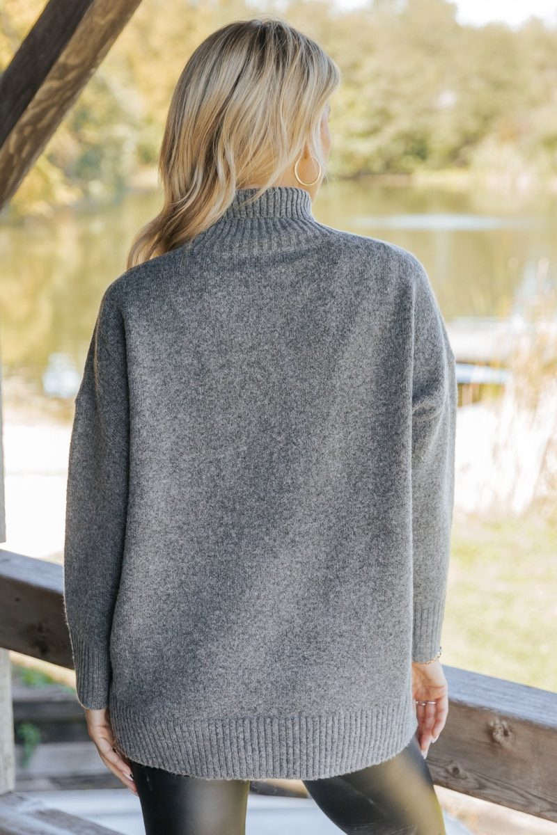 joanna brushed turtleneck sweater charcoal 858373