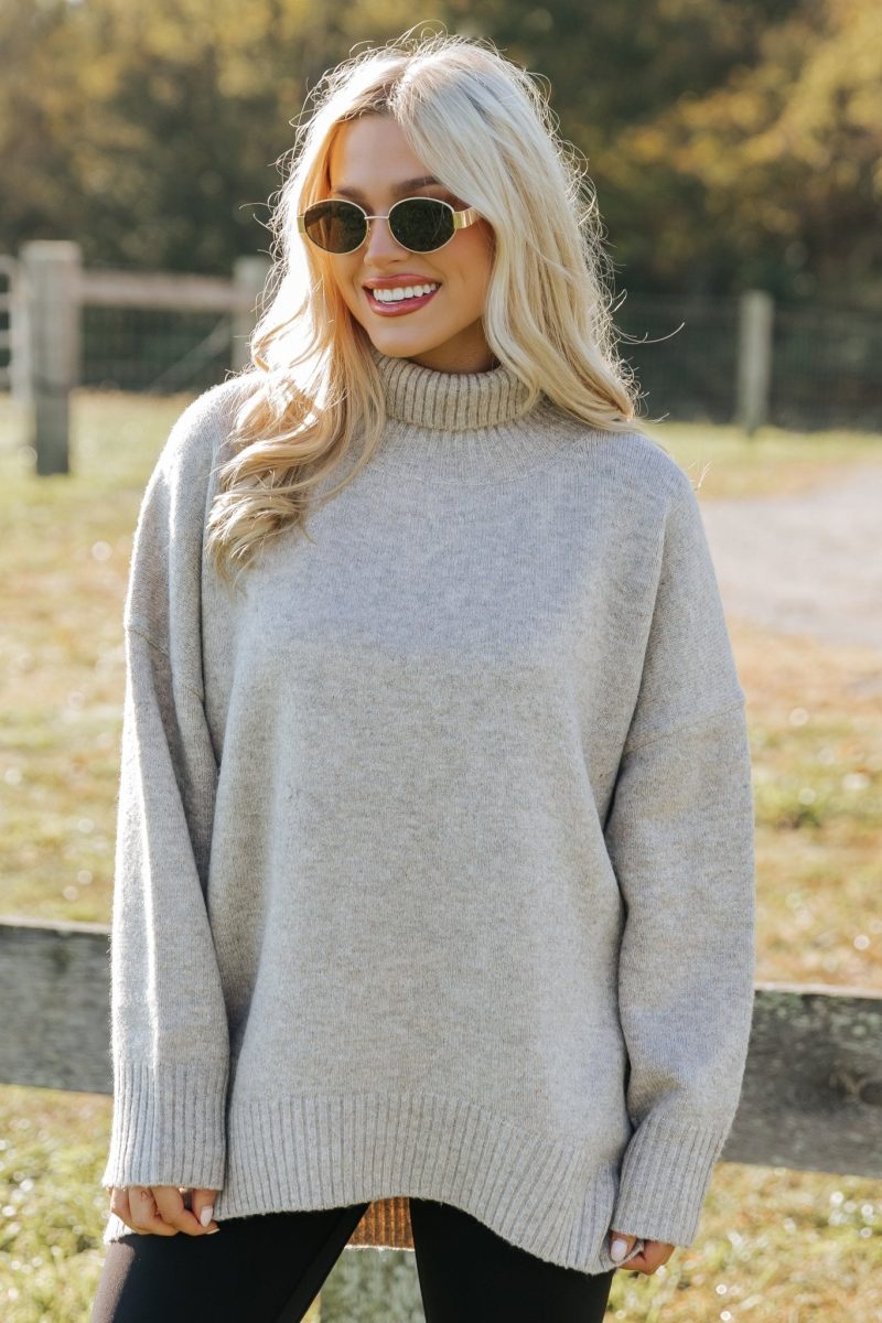 joanna brushed turtleneck sweater mocha 614035