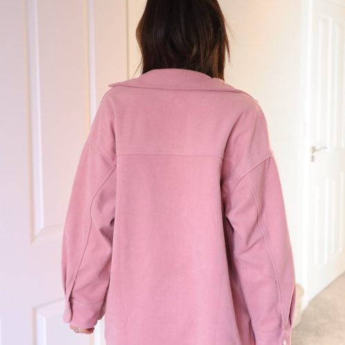 jolene pink brushed shacket 416441