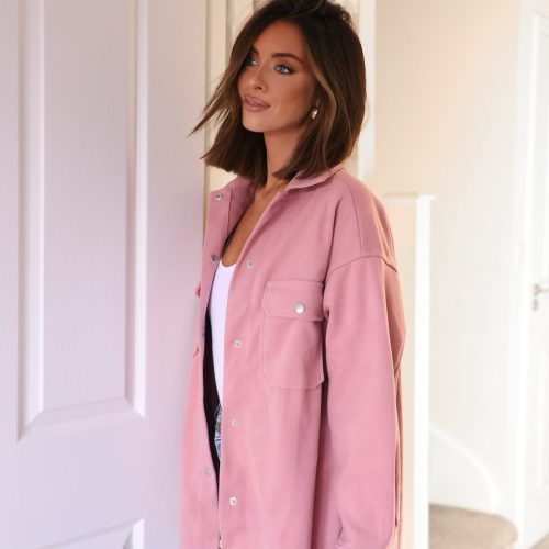 jolene pink brushed shacket 791241