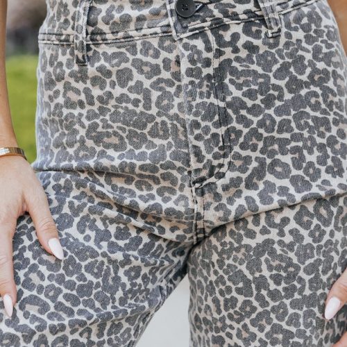 leopard straight wide leg pants 169215