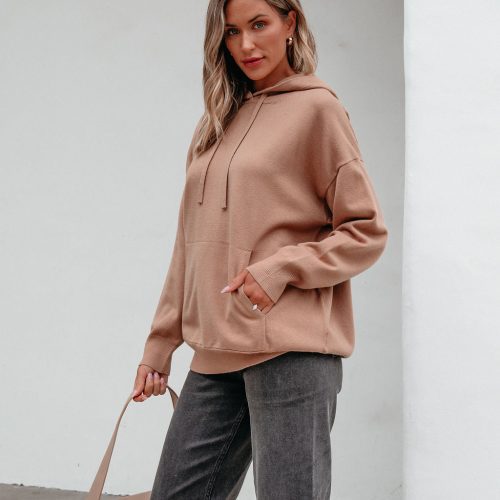 light brown cashmere hooded sweatshirt pre order 489932