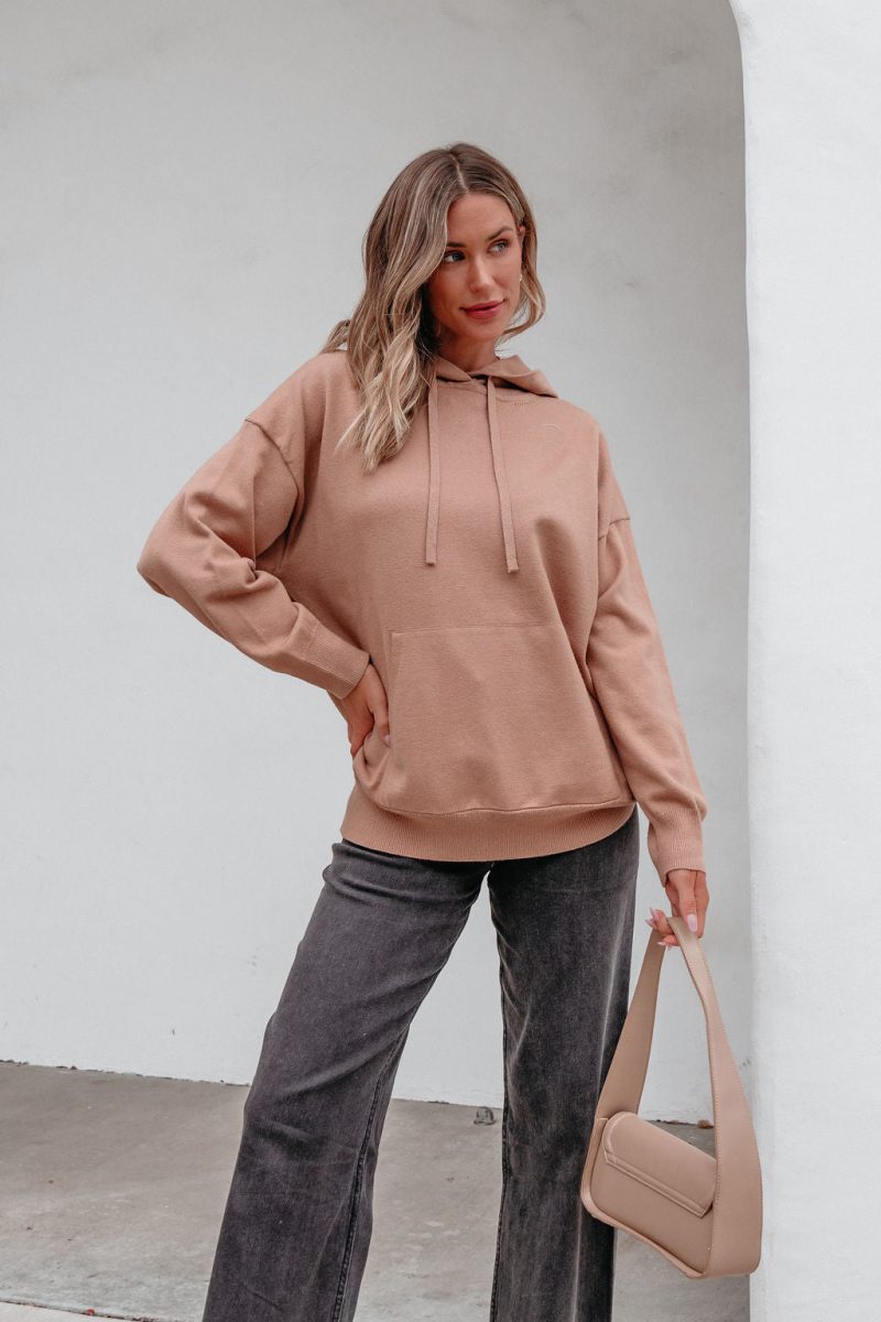 light brown cashmere hooded sweatshirt pre order 612779