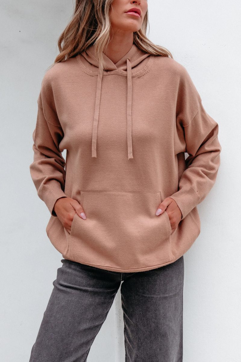 light brown cashmere hooded sweatshirt pre order 735773