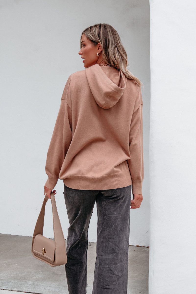 light brown cashmere hooded sweatshirt pre order 832335