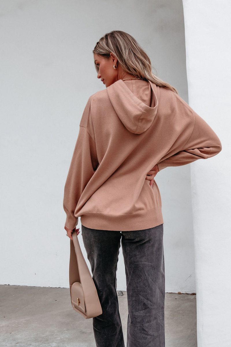 light brown cashmere hooded sweatshirt pre order 945183