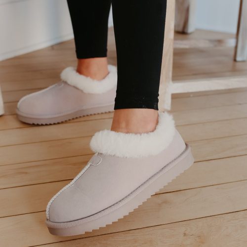 light grey debra fuzzy clogs 327464