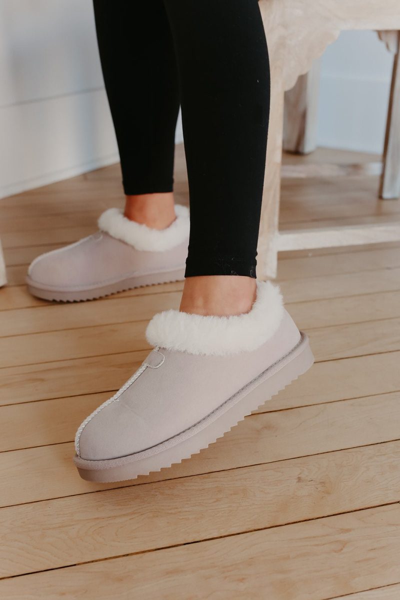 light grey debra fuzzy clogs 327464