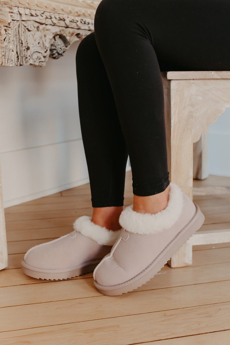 light grey debra fuzzy clogs 822866