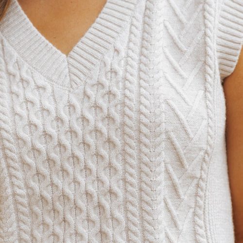 light tan cable knit sweater vest 454952