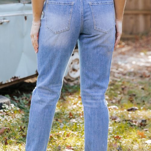 light wash high rise distressed mom jeans 617069