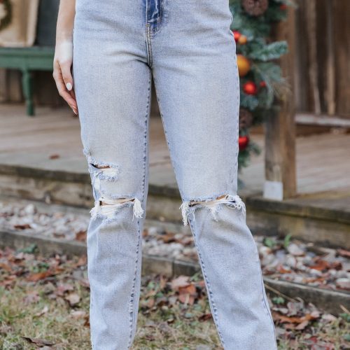 light wash high rise distressed straight leg jeans 967290