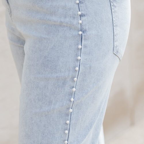 light wash pearl detail cropped jeans 258621