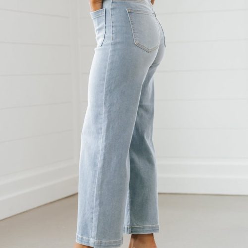 light wash wide leg crop jeans 648678