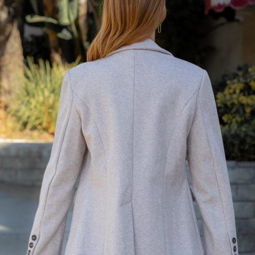 make an impression blazer coat oatmeal 709195