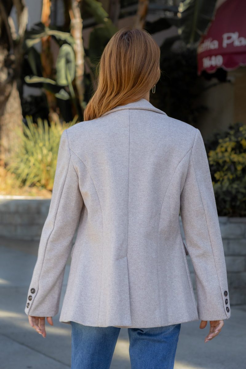 make an impression blazer coat oatmeal 709195