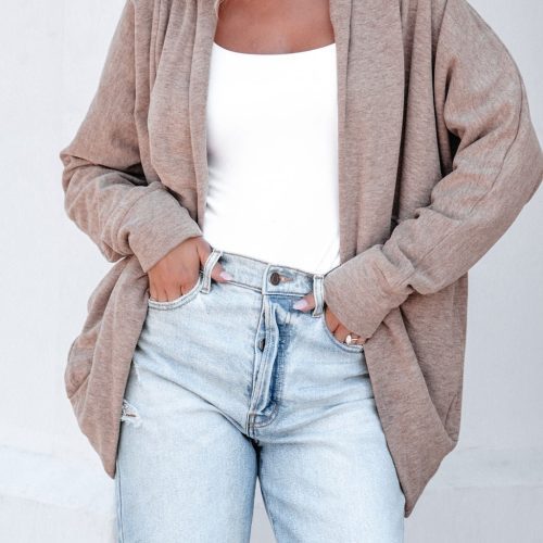 make it yours taupe brushed cardigan pre order 972301