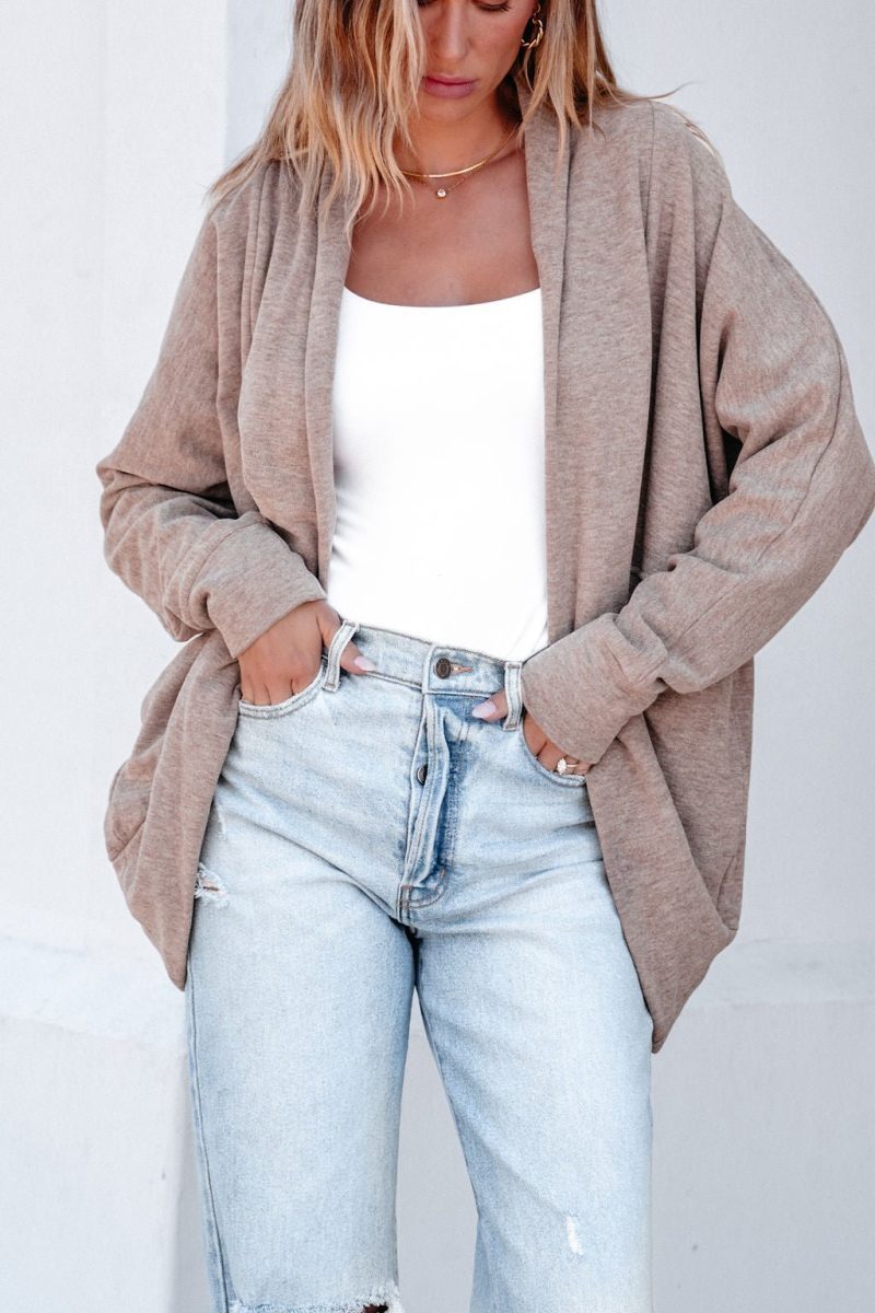 make it yours taupe brushed cardigan pre order 972301