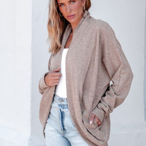 make it yours taupe brushed cardigan pre order 978970