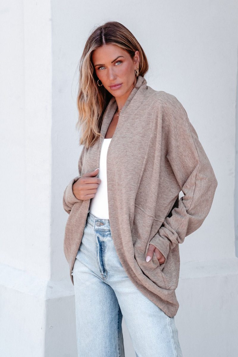 make it yours taupe brushed cardigan pre order 978970