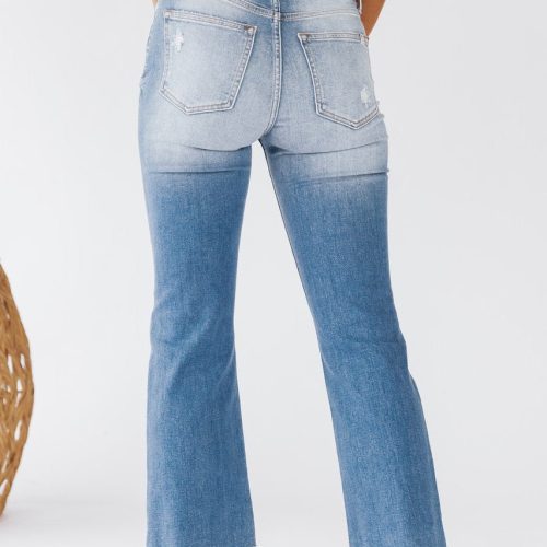 medium light high rise kick flare jeans final sale 342918