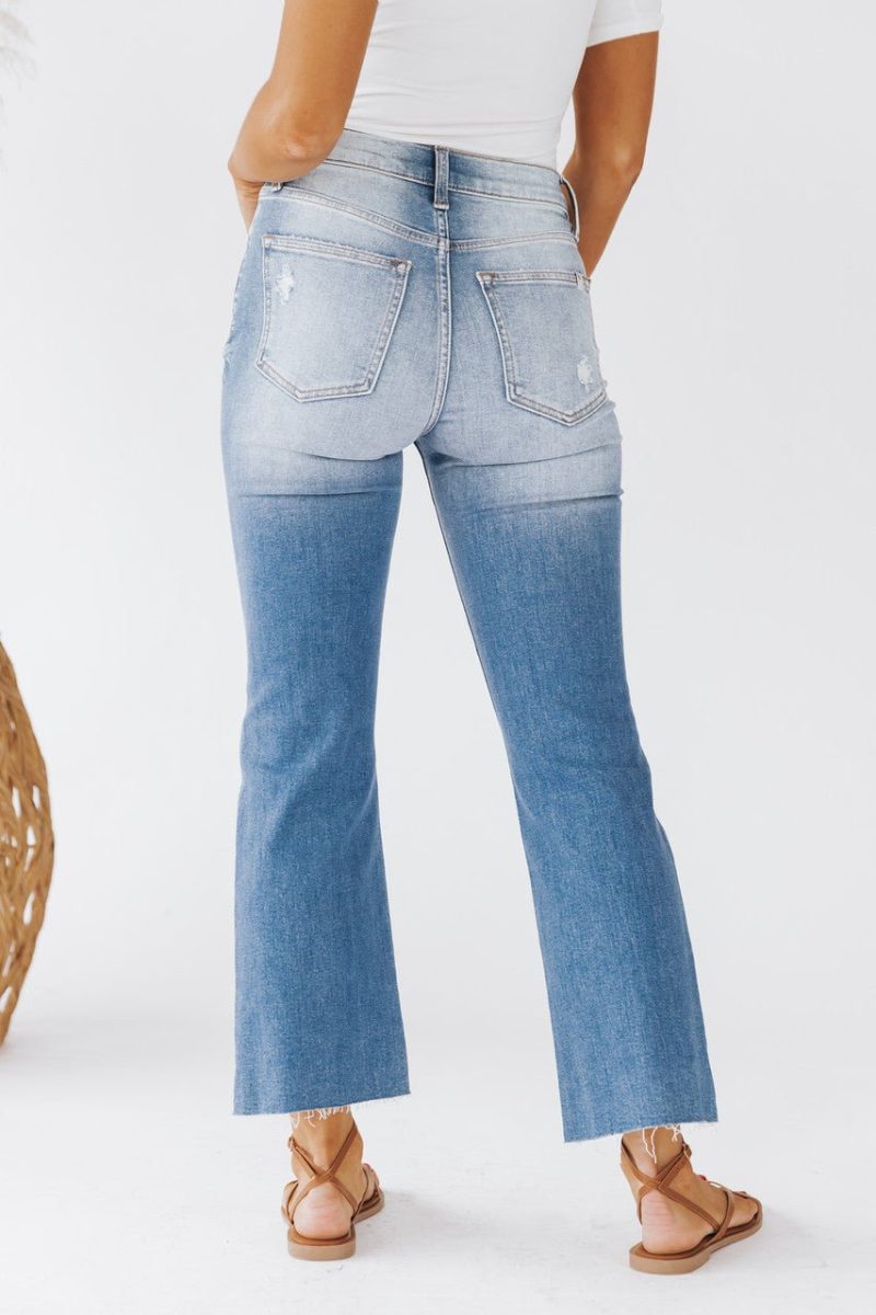 medium light high rise kick flare jeans final sale 342918