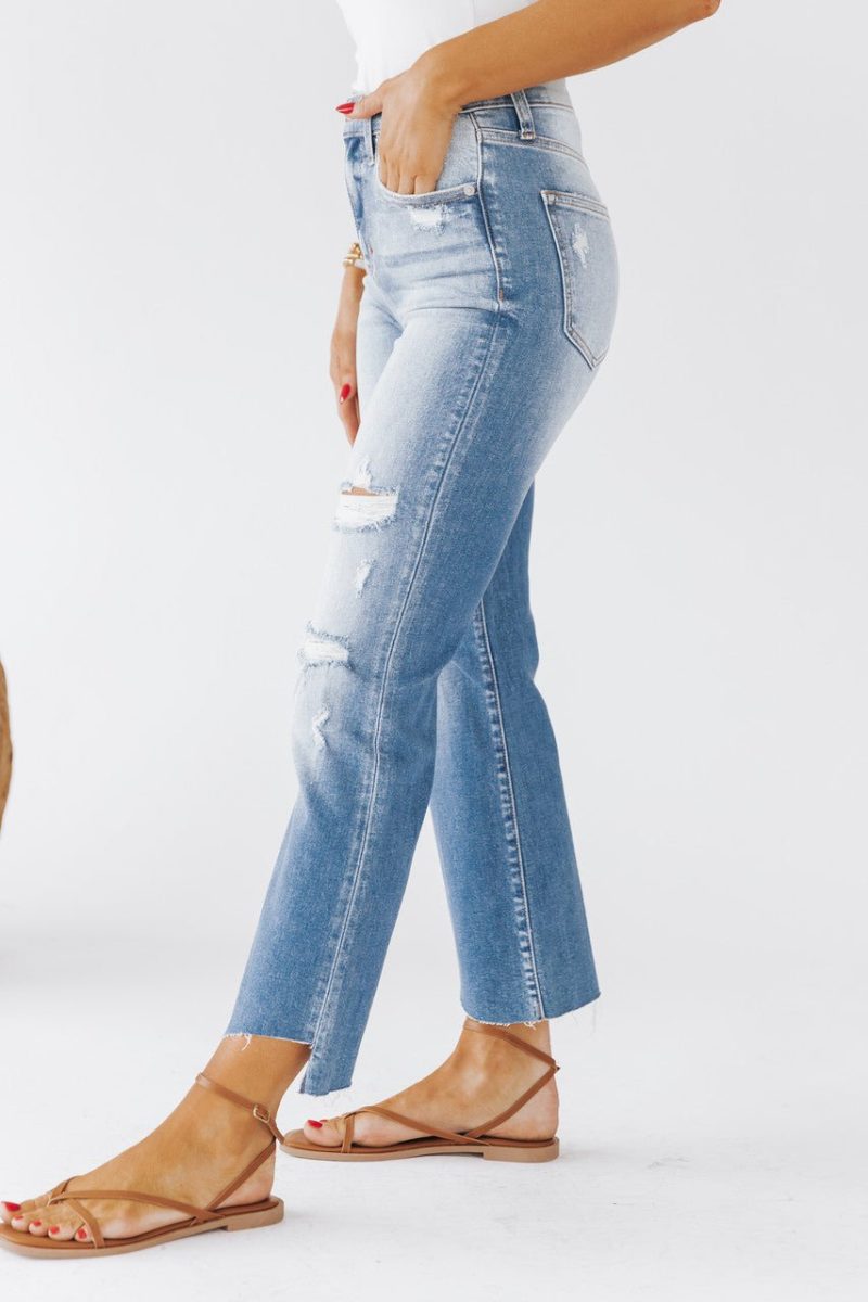 medium light high rise kick flare jeans final sale 565715