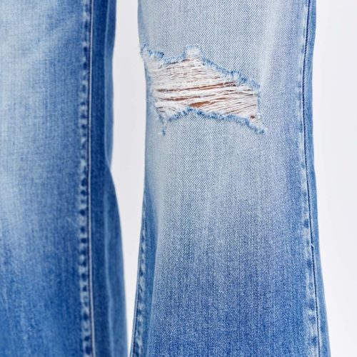 medium light wash destroyed wide leg jeans 427364