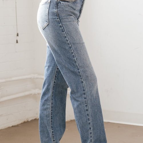 medium wash super high rise dad jeans 373982