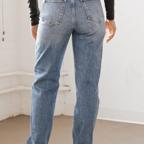 medium wash super high rise dad jeans 955027