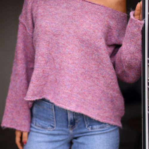 melanie dusty pink boat neck sweater 873562