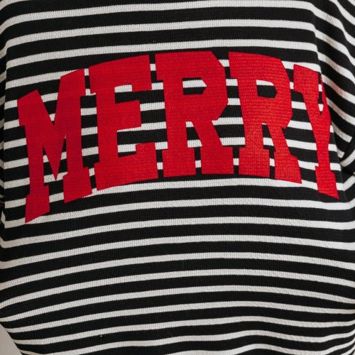 merry black striped graphic sweatshirt 480587