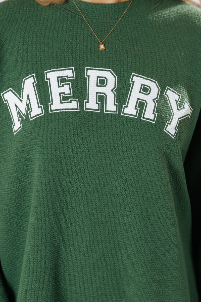 merry green graphic sweatshirt 476356