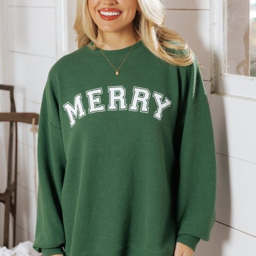 merry green graphic sweatshirt 490991