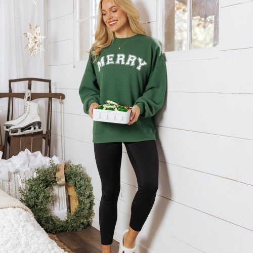 merry green graphic sweatshirt 567590