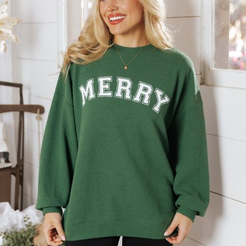 merry green graphic sweatshirt 759880