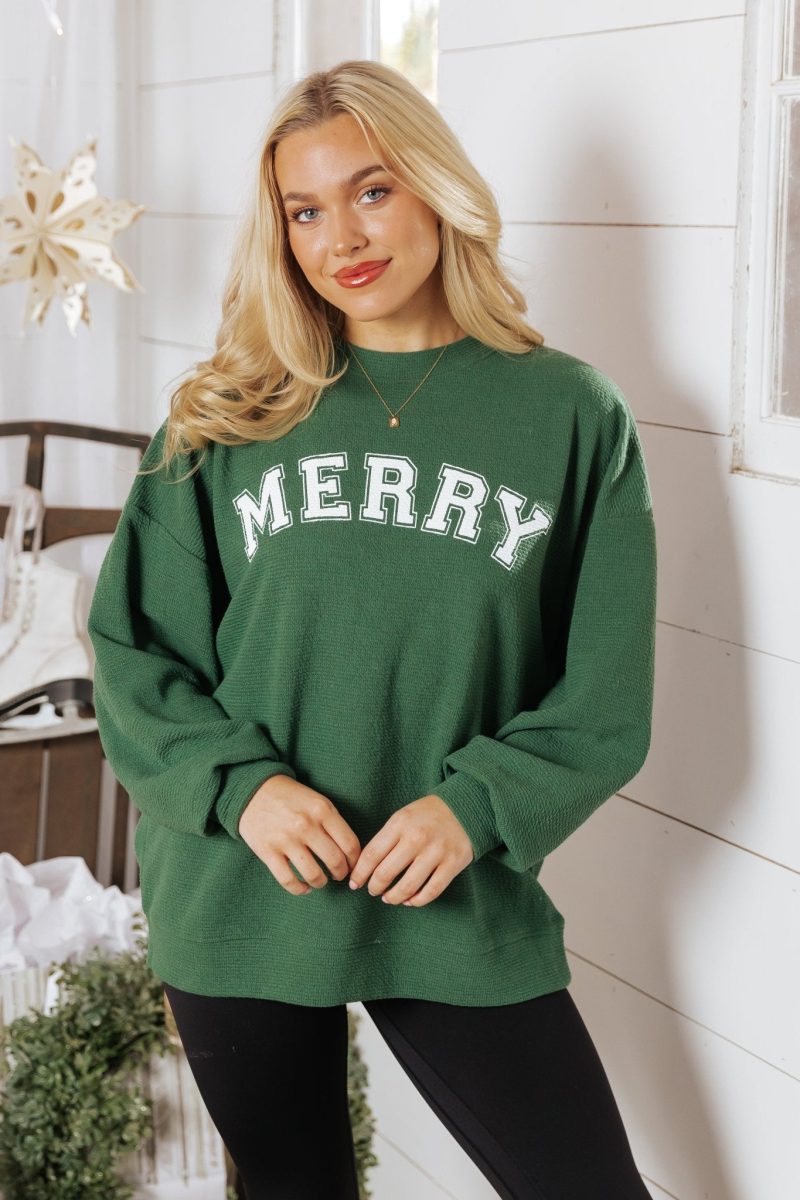 merry green graphic sweatshirt 785176